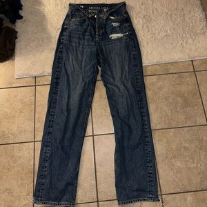 Fold over waist baggy jeans